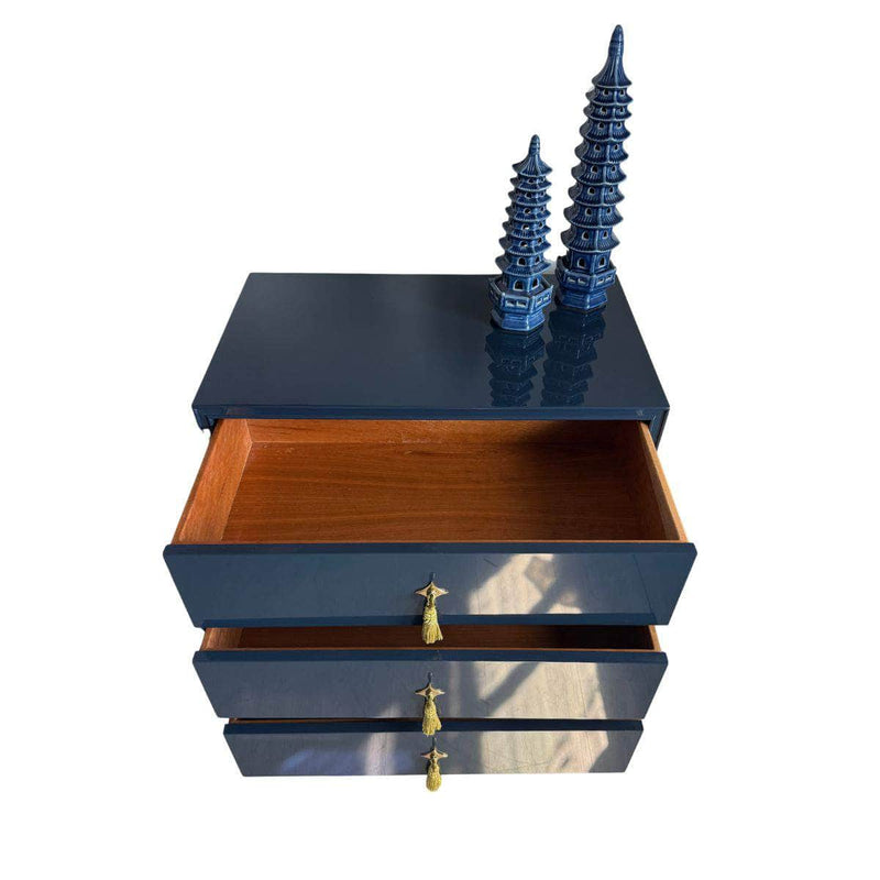 Cabinets & Storage Pair of Newly Made Navy Nightstands - Ready To Ship The Resplendent Crow