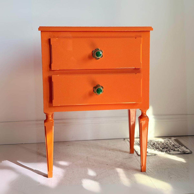 Cabinets & Storage Pair of Newly Made Orange Nightstands - Ready To Ship The Resplendent Crow