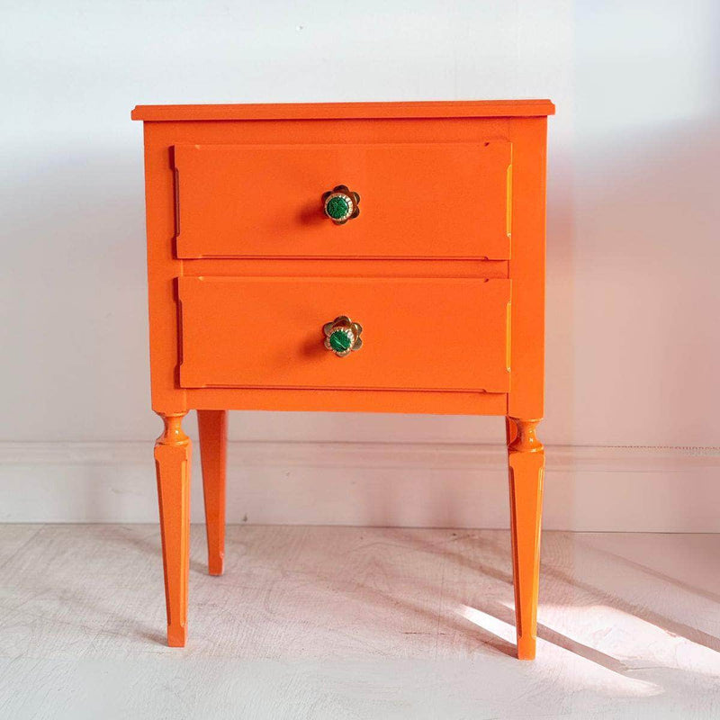 Cabinets & Storage Pair of Newly Made Orange Nightstands - Ready To Ship The Resplendent Crow