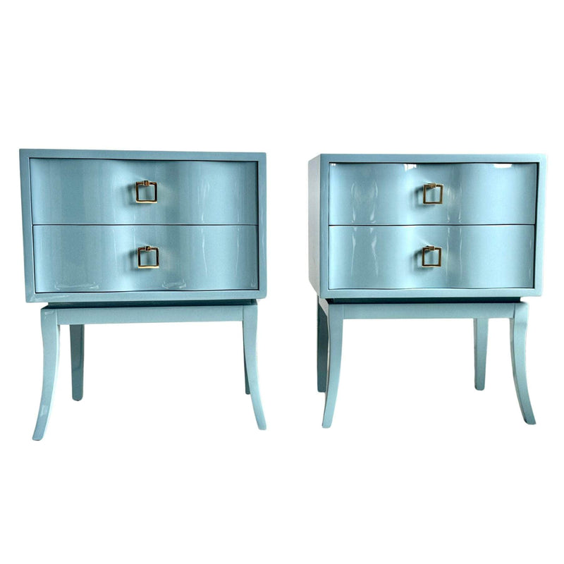 Cabinets & Storage Pair of Serpentine Nightstands in Oval Room Blue The Resplendent Crow