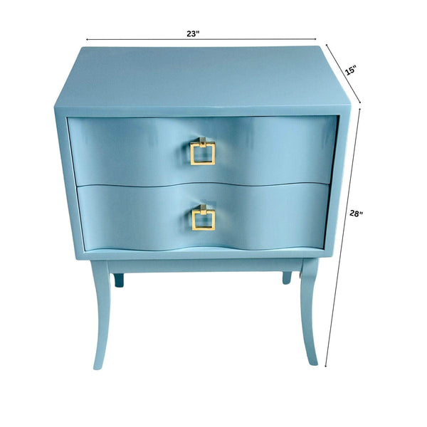 Cabinets & Storage Pair of Serpentine Nightstands in Oval Room Blue The Resplendent Crow