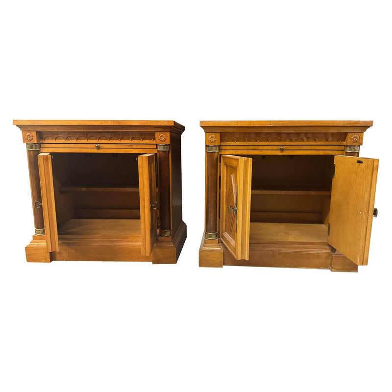 Cabinets & Storage Pair of Vintage Italian Provincial Nightstands - Custom Lacquered The Resplendent Crow