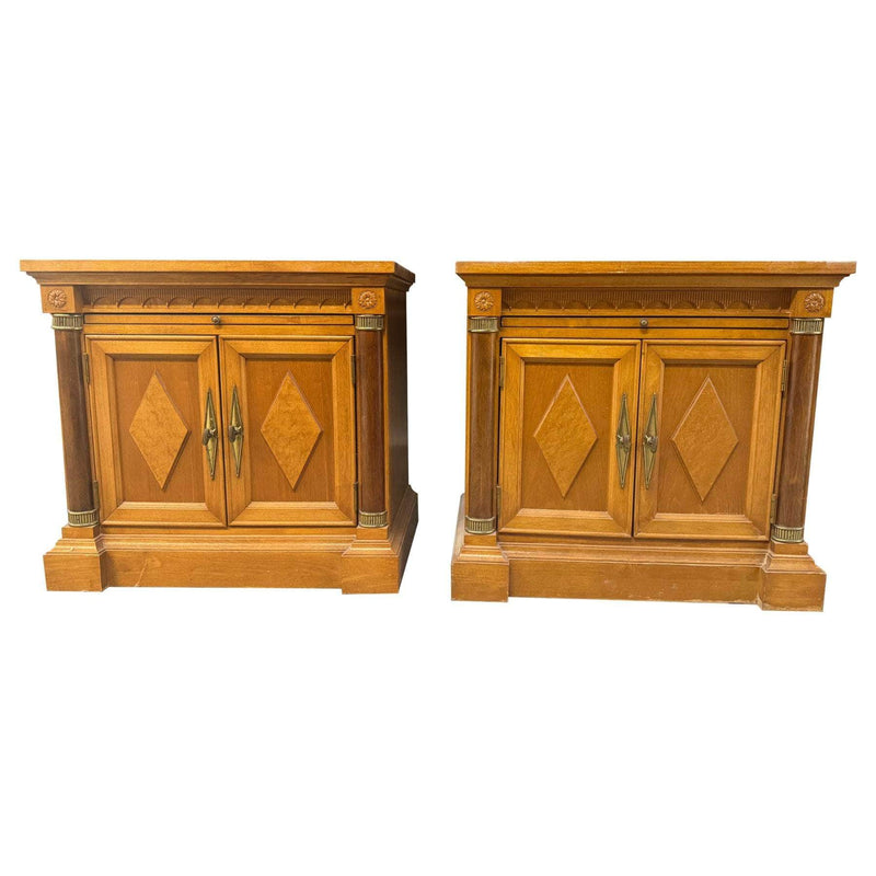 Cabinets & Storage Pair of Vintage Italian Provincial Nightstands - Custom Lacquered The Resplendent Crow