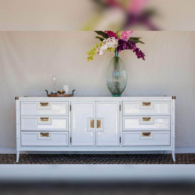 Cabinets & Storage Stanley Faux Bamboo Credenza - Lacquered The Resplendent Crow