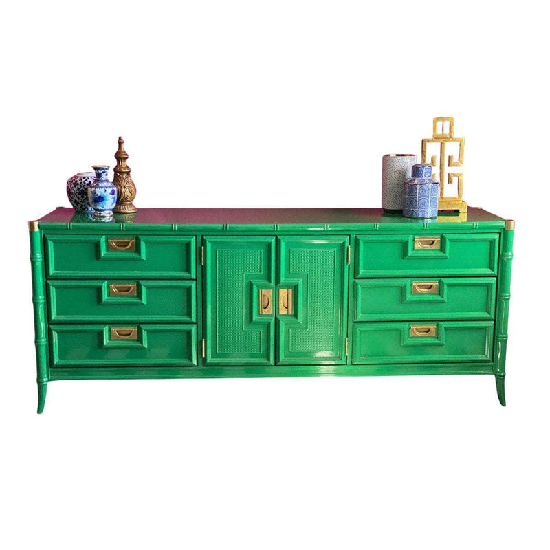 Cabinets & Storage Stanley Faux Bamboo Credenza - Lacquered The Resplendent Crow