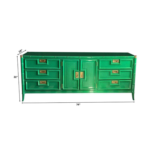 Cabinets & Storage Stanley Faux Bamboo Credenza - Lacquered The Resplendent Crow