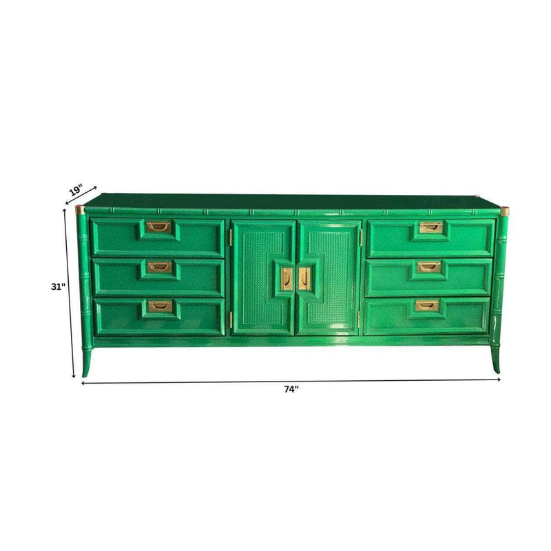 Cabinets & Storage Stanley Faux Bamboo Credenza - Lacquered The Resplendent Crow