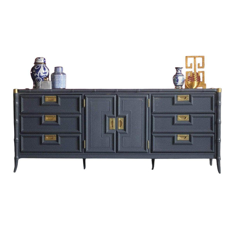 Cabinets & Storage Stanley Faux Bamboo Credenza - Lacquered The Resplendent Crow