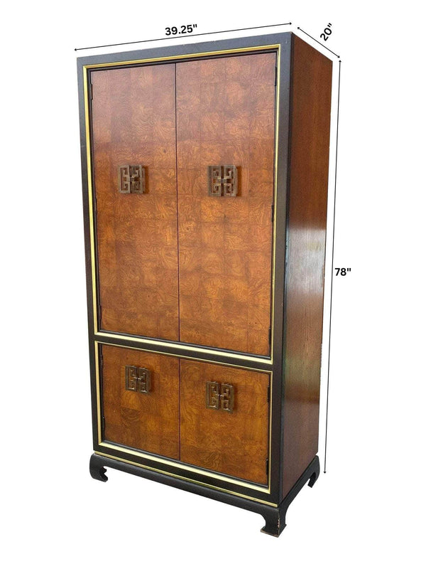 Cabinets & Storage Vintage Asian style Armoire - Lacquered The Resplendent Crow