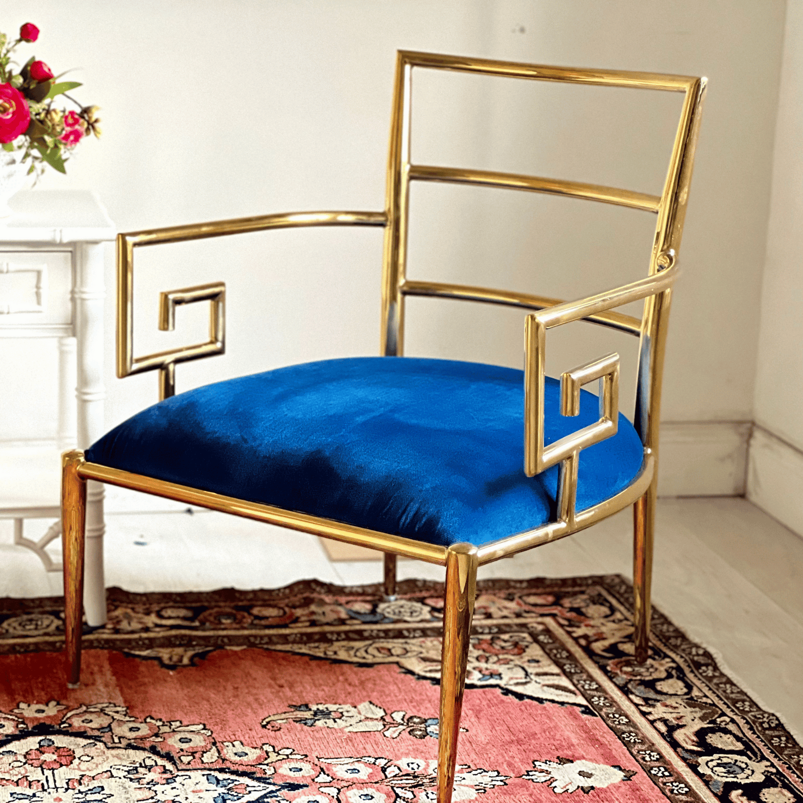 Greek key accent chair hotsell
