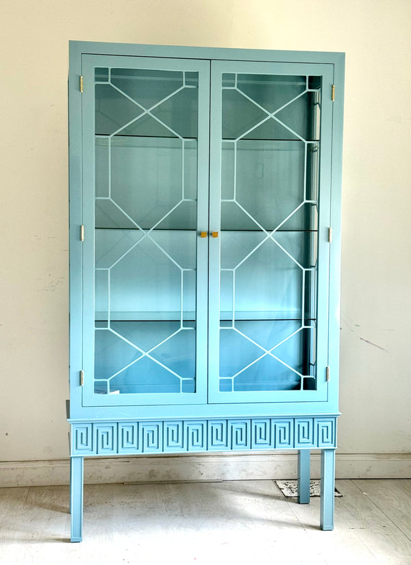 China Cabinets & Hutches Athens Etagere Cabinet w/ Greek Key Details - Custom Lacquered The Resplendent Crow