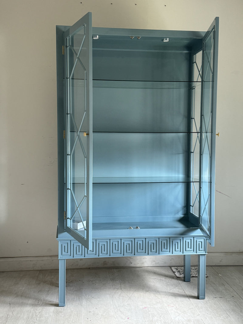China Cabinets & Hutches Athens Etagere Cabinet w/ Greek Key Details - Custom Lacquered The Resplendent Crow