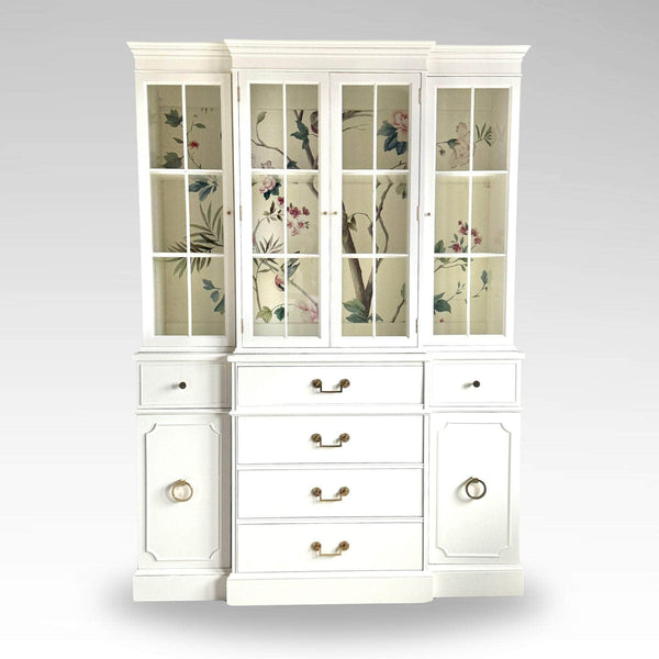 China Cabinets & Hutches Breakfront China Cabinet in White Dove The Resplendent Home