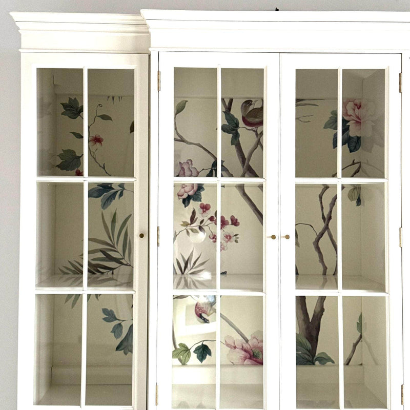 China Cabinets & Hutches Breakfront China Cabinet in White Dove The Resplendent Home