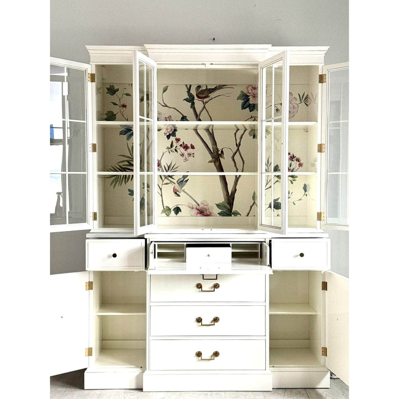 China Cabinets & Hutches Breakfront China Cabinet in White Dove The Resplendent Home