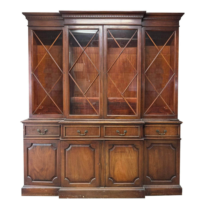 China Cabinets & Hutches Extra Large Fretwork China Cabinet - Custom Lacquered The Resplendent Crow