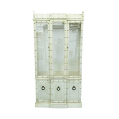 Elegant Faux Bamboo China Cabinet - Lacquered