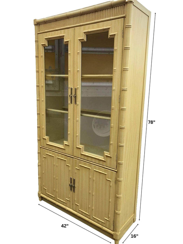 China Cabinets & Hutches Premium Faux Bamboo China Cabinet - Lacquered The Resplendent Crow