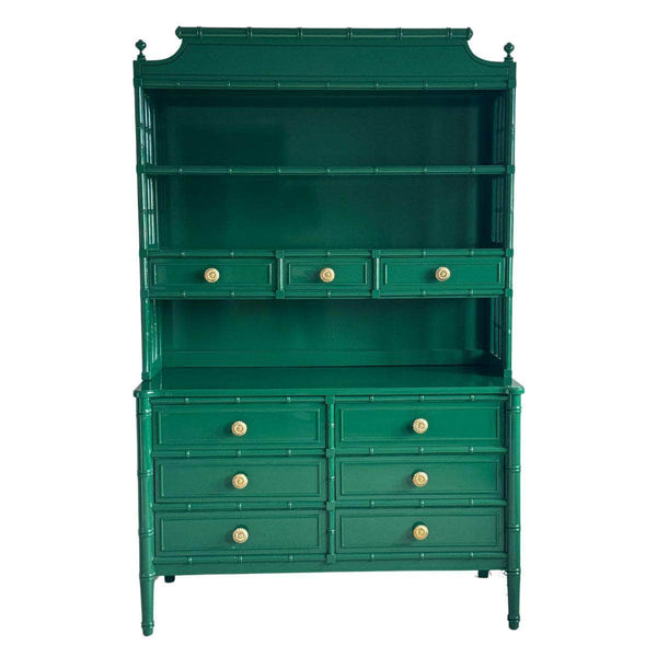 China Cabinets & Hutches Shangrila Hutch in Bottle Green - Ready To Ship The Resplendent Crow