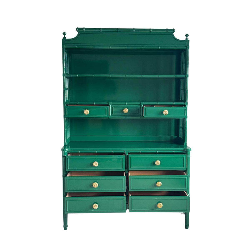 China Cabinets & Hutches Shangrila Hutch in Bottle Green - Ready To Ship The Resplendent Crow