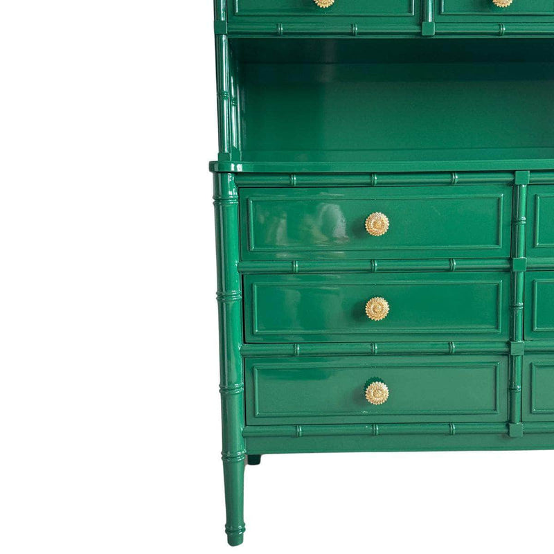China Cabinets & Hutches Shangrila Hutch in Bottle Green - Ready To Ship The Resplendent Crow