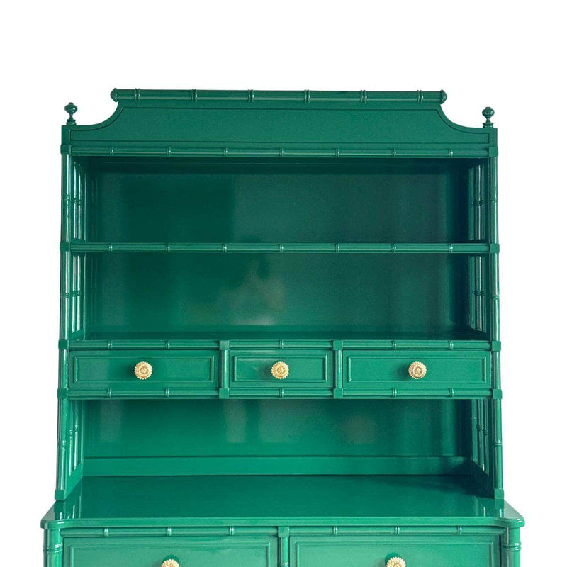 China Cabinets & Hutches Shangrila Hutch in Bottle Green - Ready To Ship The Resplendent Crow