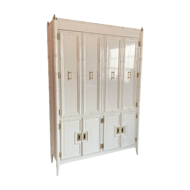 China Cabinets & Hutches Stanley Faux Bamboo China Cabinet - Modified TV Armoire The Resplendent Home