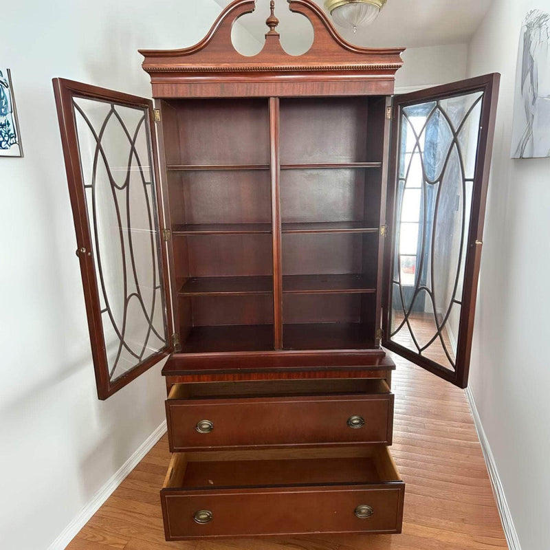 China Cabinets & Hutches Traditional China Cabinet - Custom Lacquered The Resplendent Crow