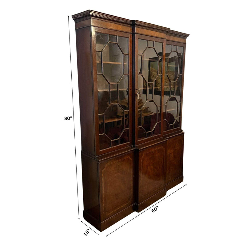 China Cabinets & Hutches Traditional Fretwork China Cabinet - Custom Lacquered The Resplendent Crow