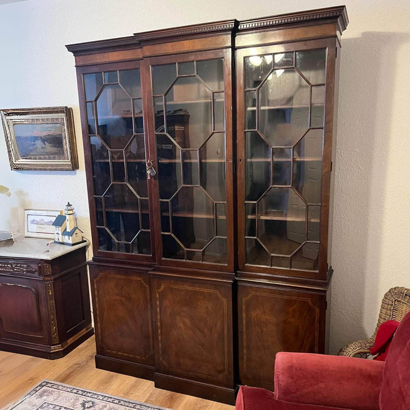 China Cabinets & Hutches Traditional Fretwork China Cabinet - Custom Lacquered The Resplendent Crow