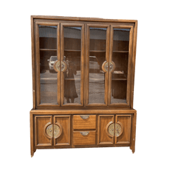 Vintage Chinoiserie China Cabinet - Lacquered