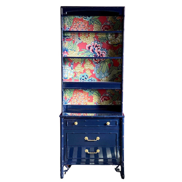 China Cabinets & Hutches Vintage Faux Bamboo Hutch in Old Navy The Resplendent Crow