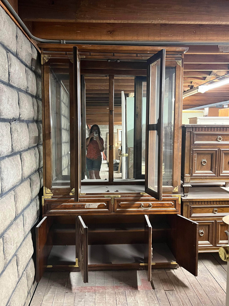 China Cabinets & Hutches Vintage Hollywood Regency China Cabinet - Custom Lacquer (Copy) The Resplendent Crow