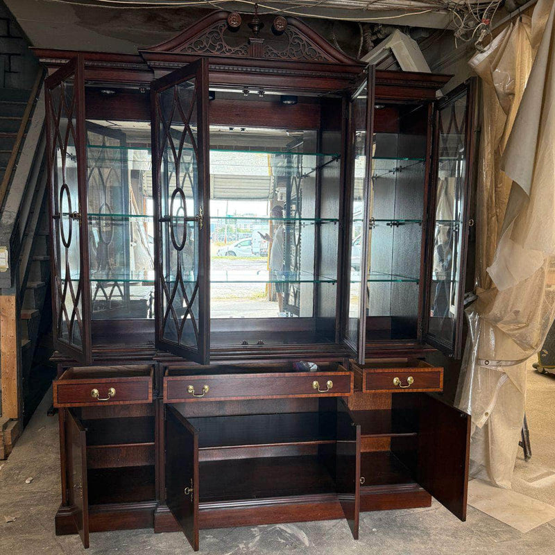 China Cabinets & Hutches Vintage Pennsylvania House Breakfront China Cabinet - Custom Lacquered The Resplendent Crow