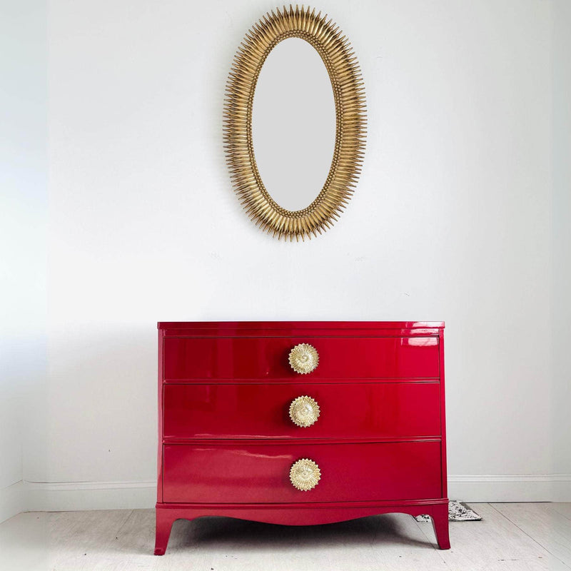 Curved Accent Chest in Lipstick Red - Ready To Ship The Resplendent Crow