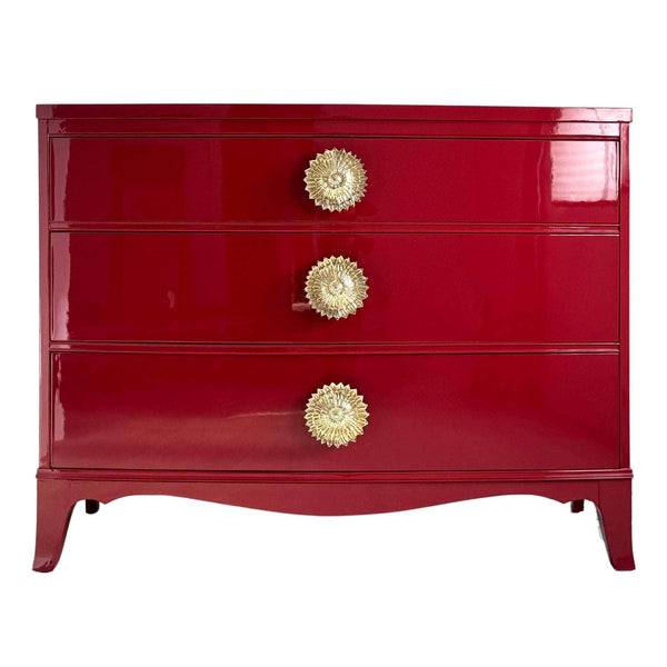 Curved Accent Chest in Lipstick Red - Ready To Ship The Resplendent Crow