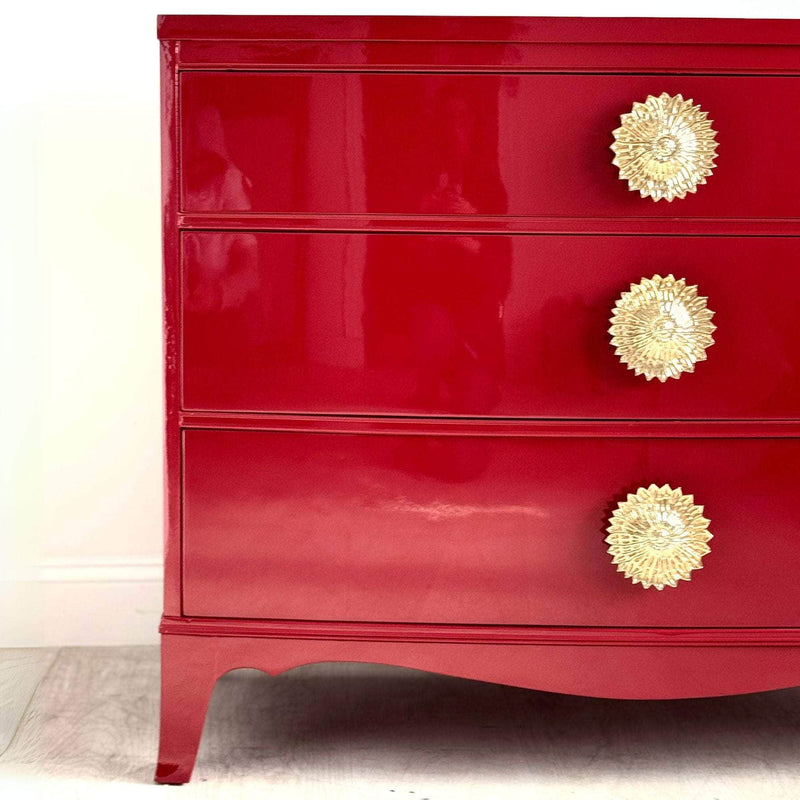 Curved Accent Chest in Lipstick Red - Ready To Ship The Resplendent Crow