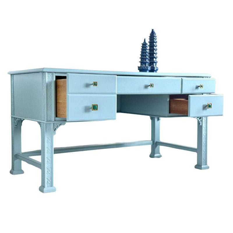 Desk Executive Desk with Fretwork - Ready To Ship The Resplendent Crow