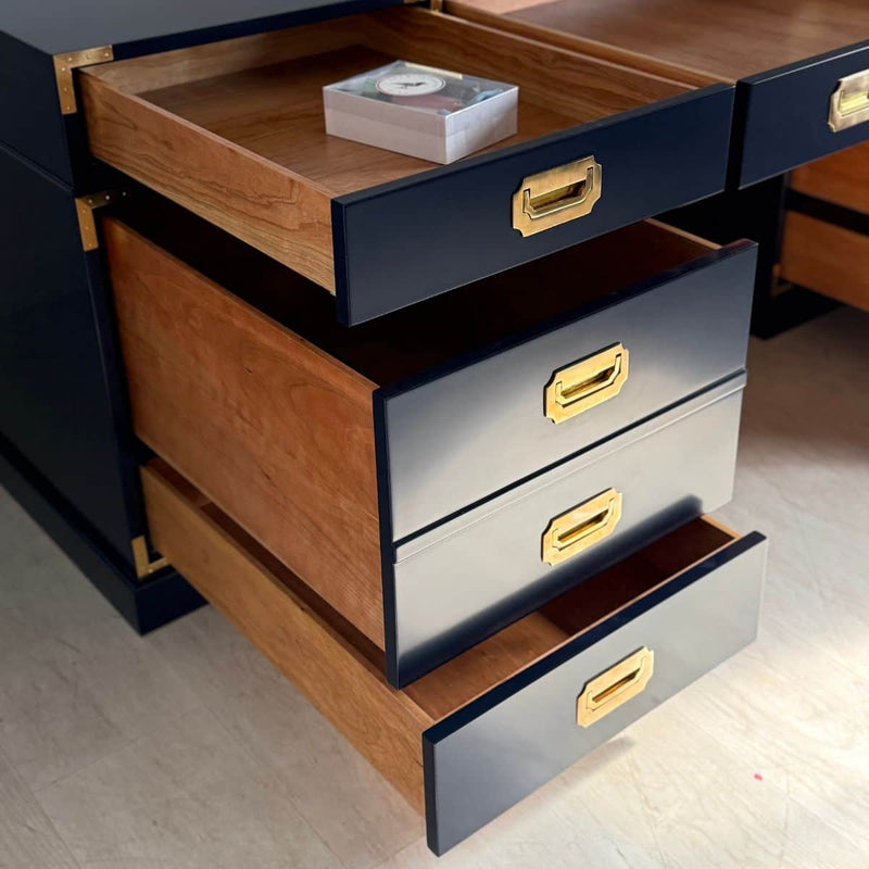 Desks Executive Campaign Desk - Lacquered The Resplendent Crow