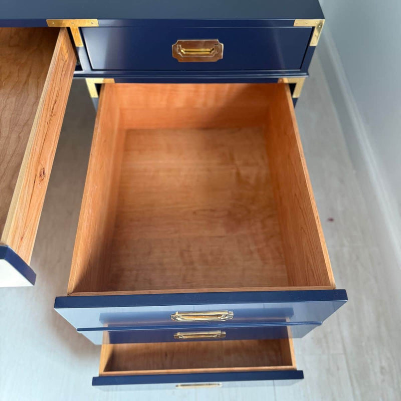 Desks Executive Campaign Desk - Lacquered The Resplendent Crow