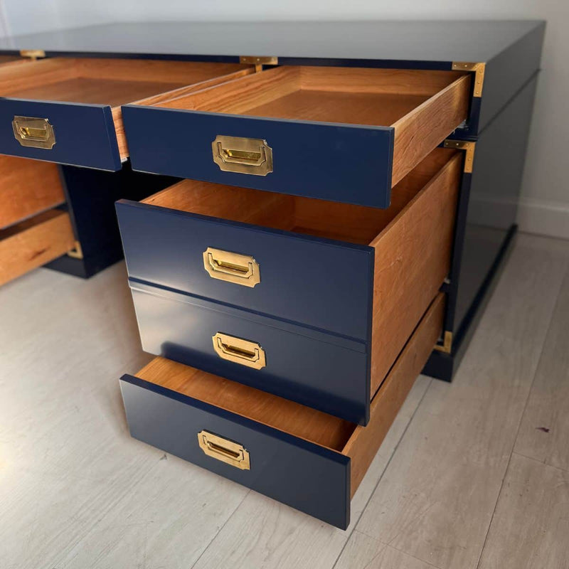 Desks Executive Campaign Desk - Lacquered The Resplendent Crow