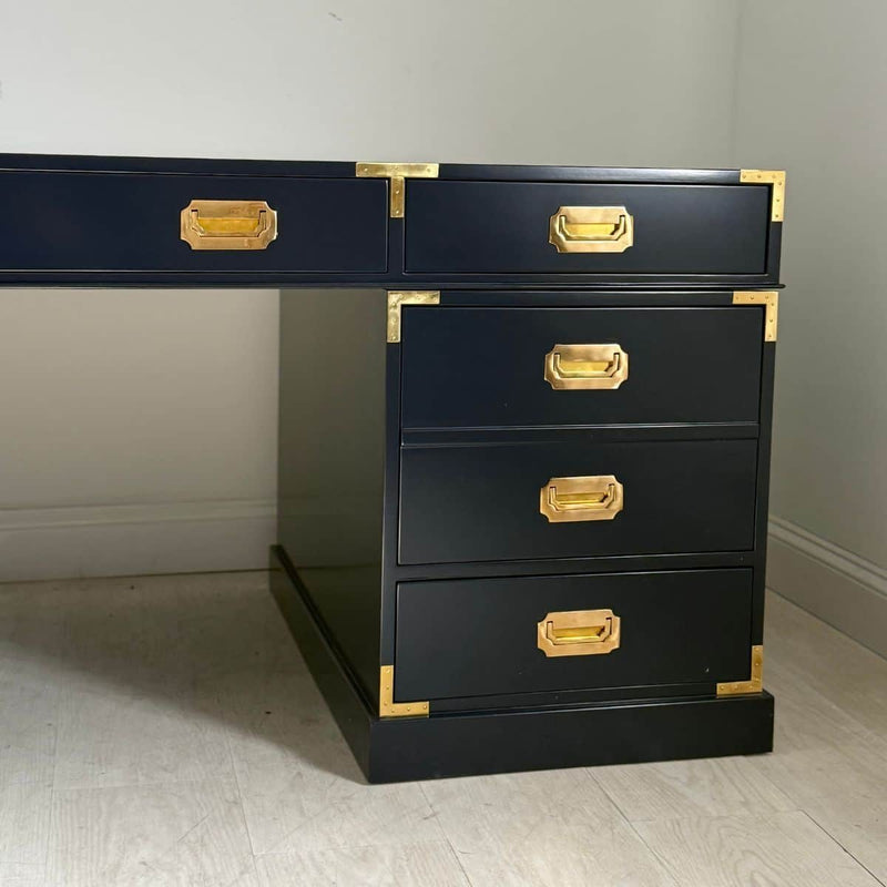 Desks Executive Campaign Desk - Lacquered The Resplendent Crow