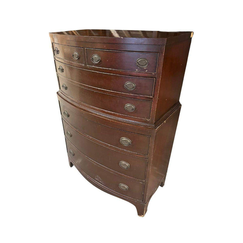 Dressers 6-Drawer Traditional Curved Tallboy - Custom Lacquered The Resplendent Crow