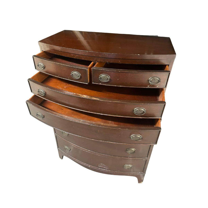 Dressers 6-Drawer Traditional Curved Tallboy - Custom Lacquered The Resplendent Crow
