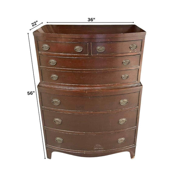 Dressers 6-Drawer Traditional Curved Tallboy - Custom Lacquered The Resplendent Crow