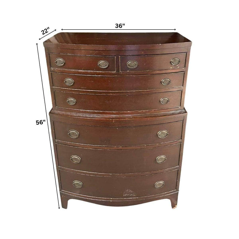 Dressers 6-Drawer Traditional Curved Tallboy - Custom Lacquered The Resplendent Crow