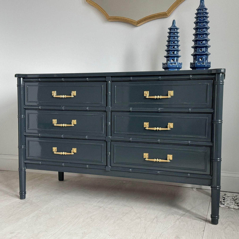 Dressers Bali Hai Faux bamboo dresser in Railings - Ready to ship The Resplendent Crow