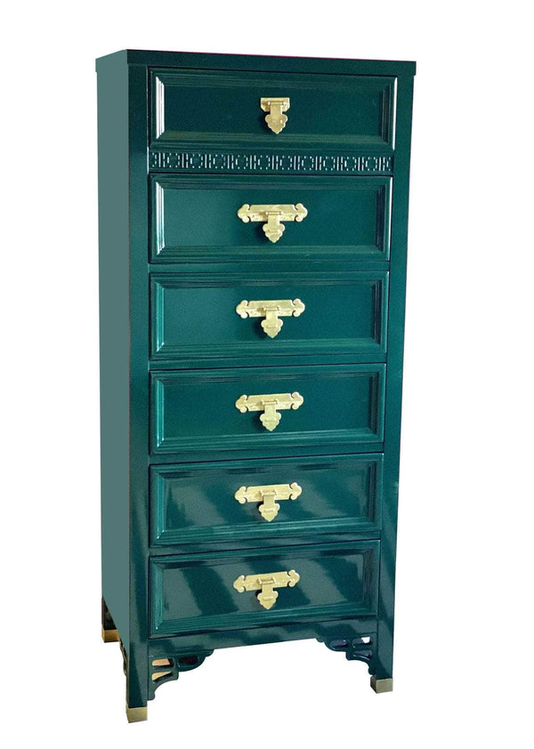 Dressers Dixie Shangrila Lingerie Chest - Lacquered The Resplendent Crow