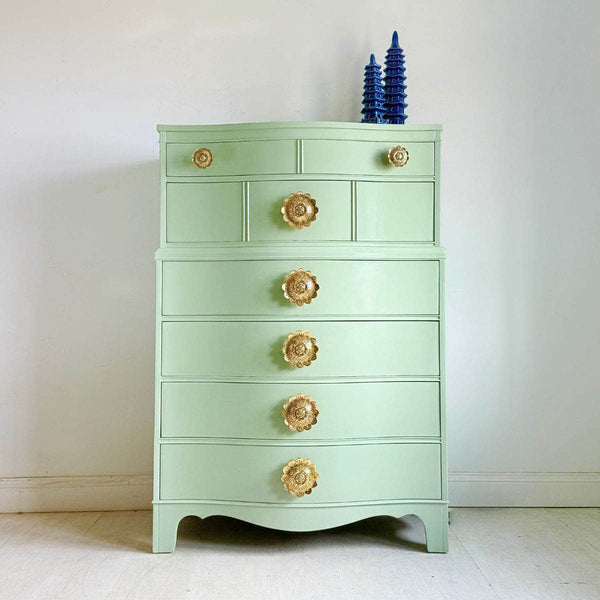 sage green painted dresser Elegant Tallboy in Soft light sage green dresser