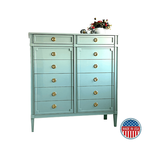Dressers Emily Traditional Tallboy - Custom Lacquered The Resplendent Crow